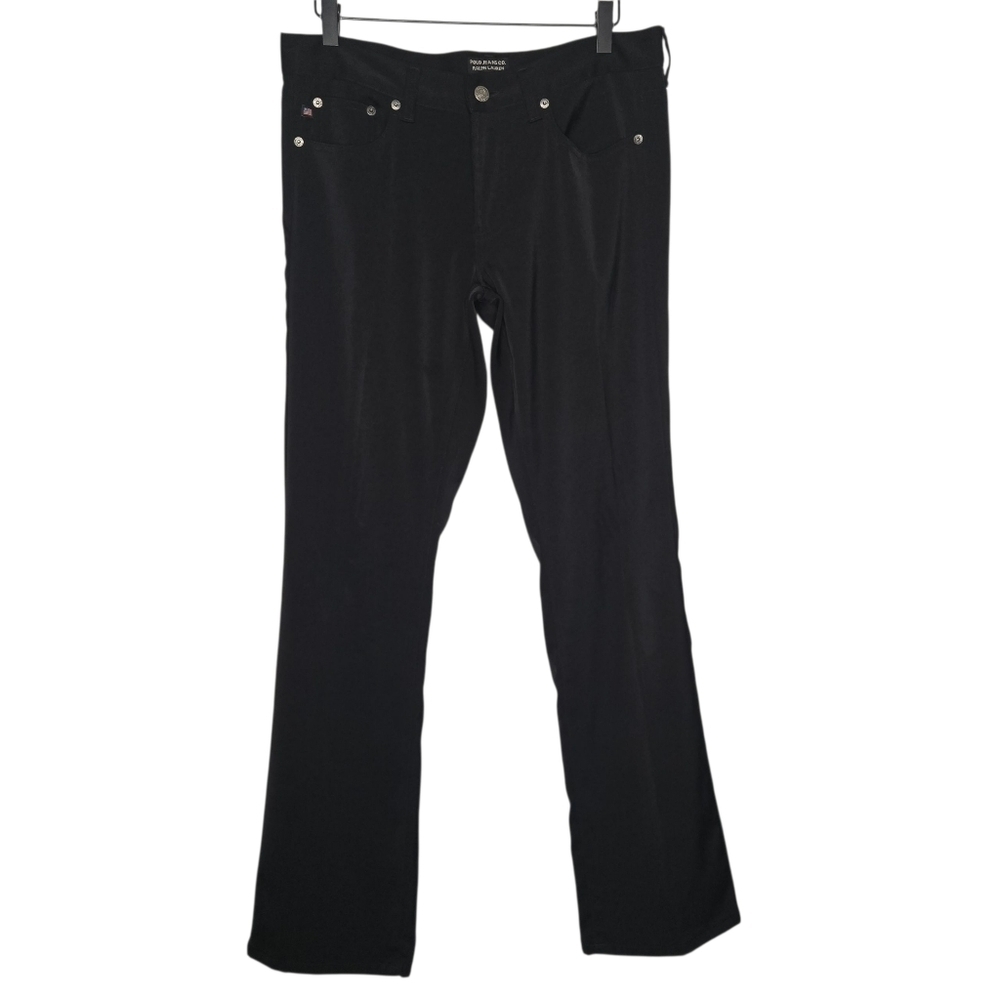 Polo Ralph Lauren Womens Black Stretch Mid Rise Bootcut Lighweight Pants Size 8